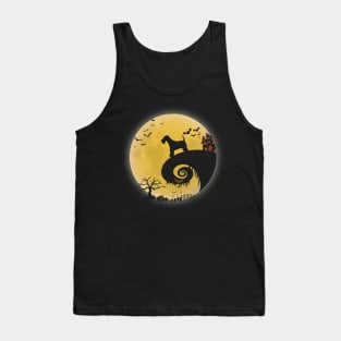 Airedale Terrier Dog Shirt And Moon Funny Halloween Costume Tank Top